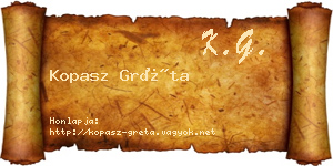 Kopasz Gréta névjegykártya